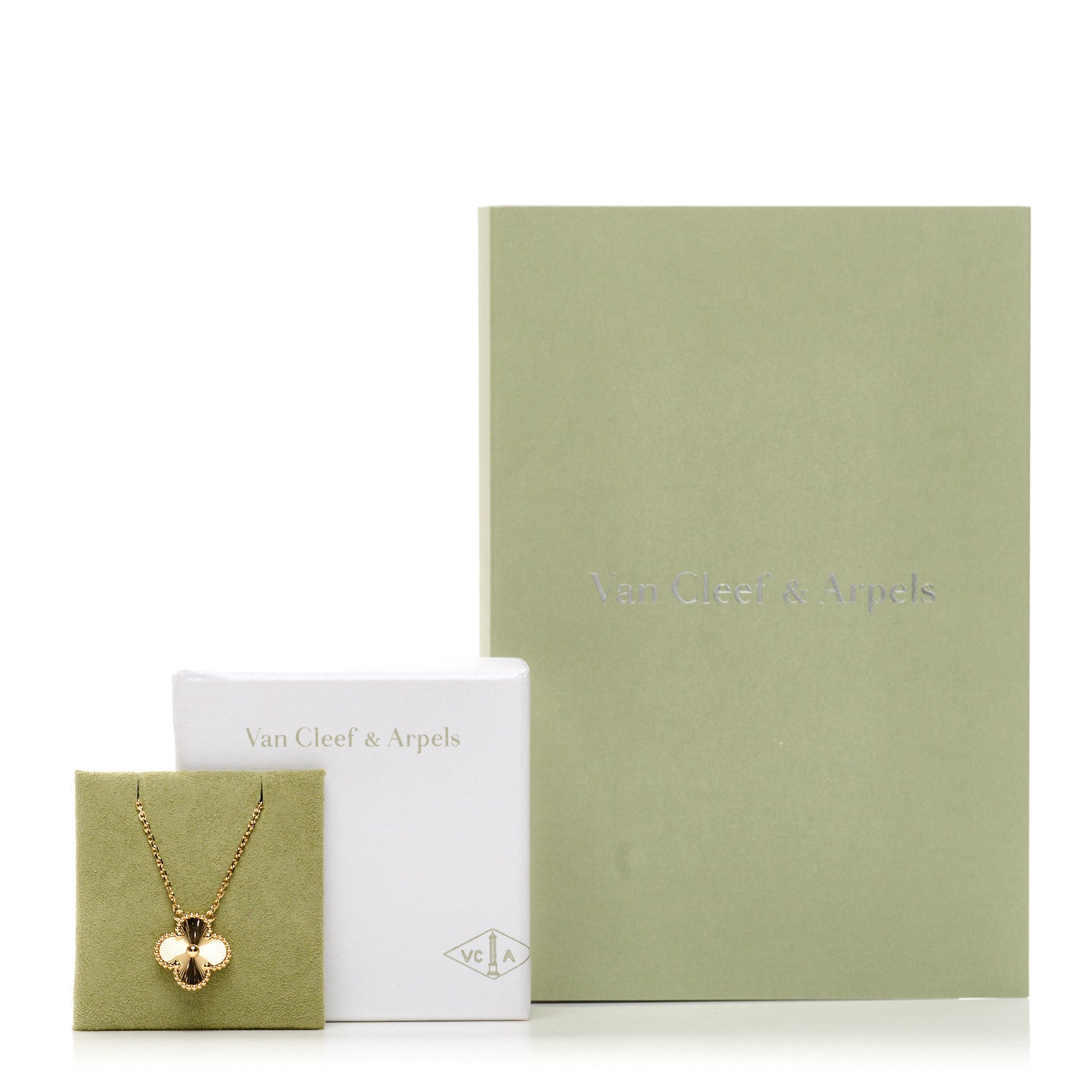 Van Cleef & Arpels 18K Yellow Gold Guilloche Vintage Alhambra Pendant Necklace 5 of 5