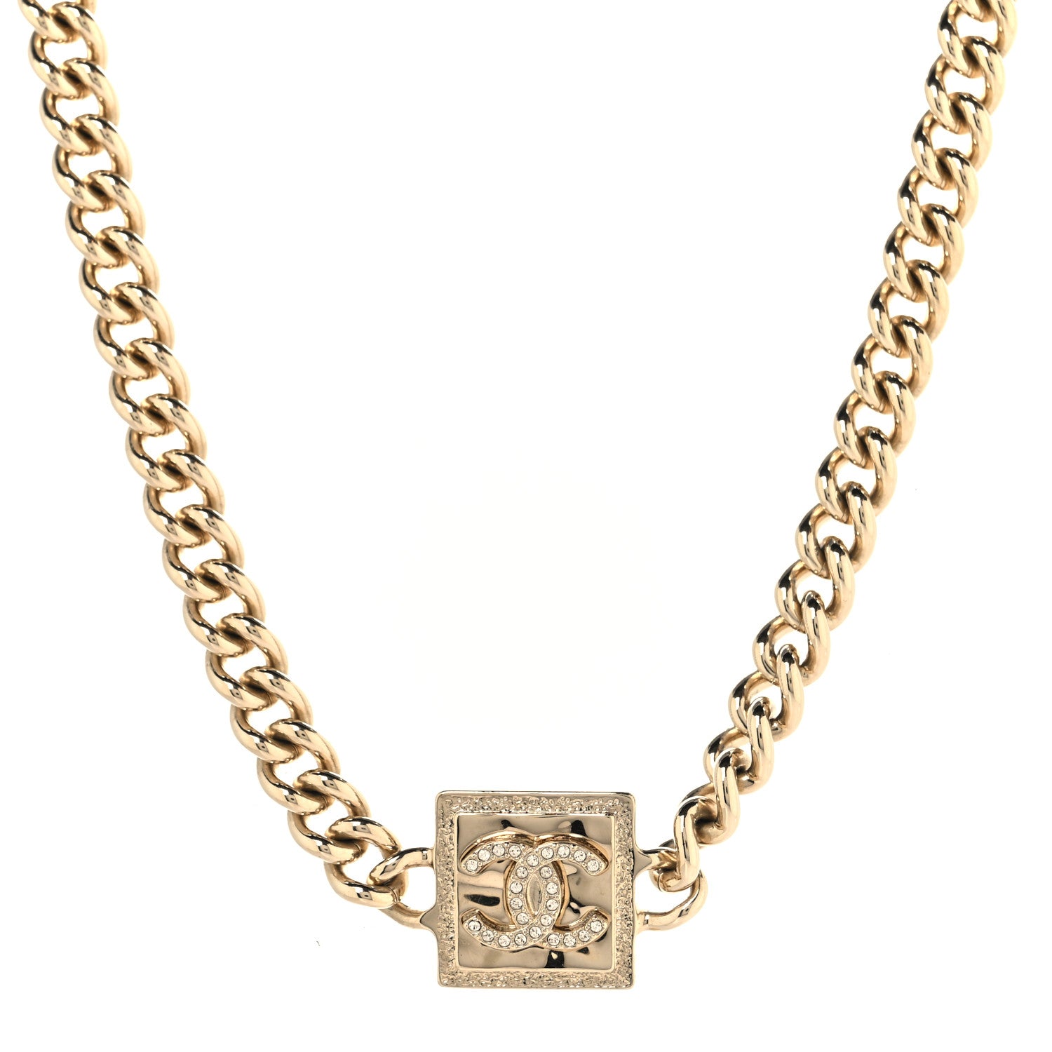 Chanel Metal Crystal CC Choker Gold 1 of 5