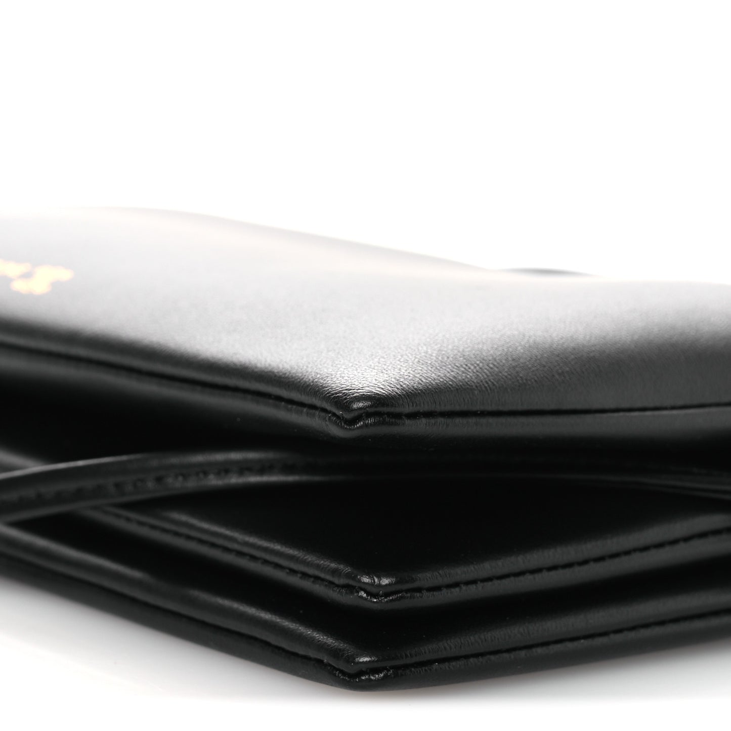 Smooth Lambskin Trio Flap Crossbody Bag Black