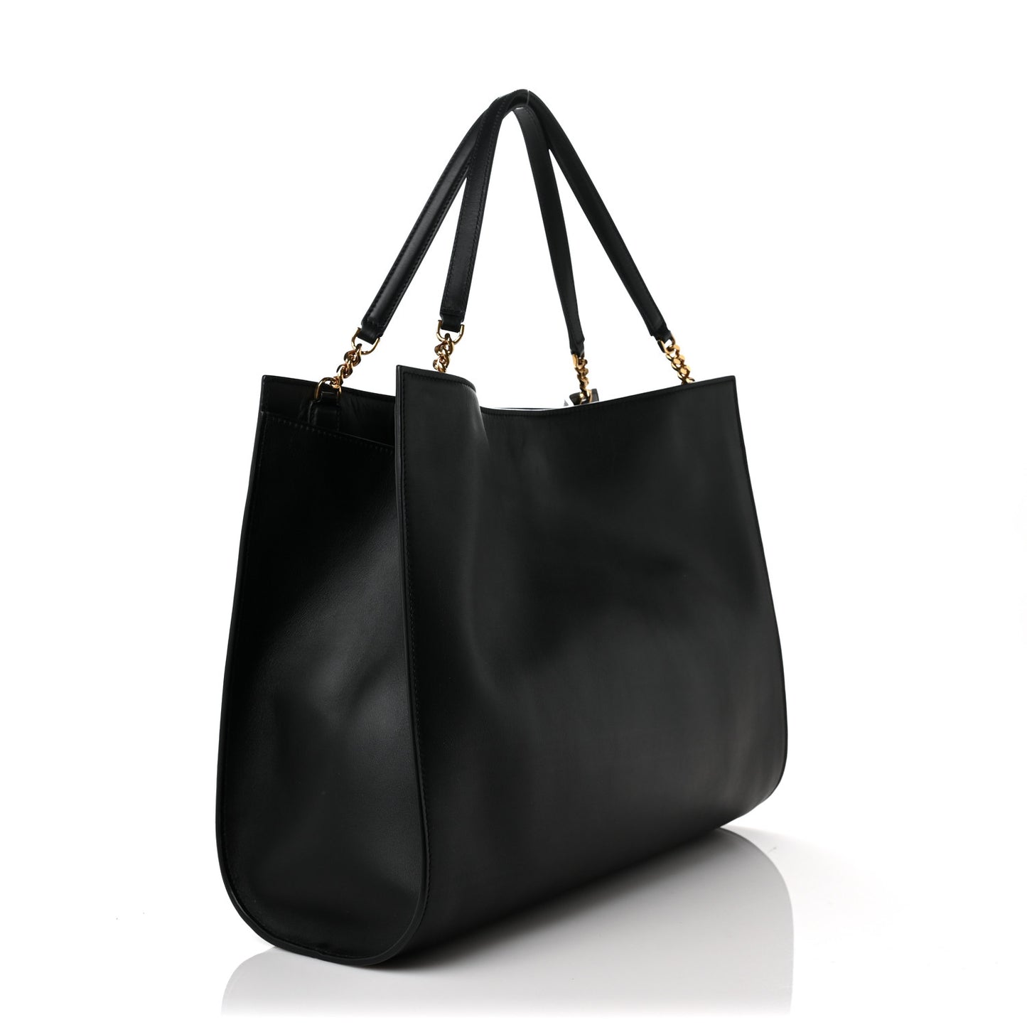 Calfskin Gancini Trifolio Tote Bag Black