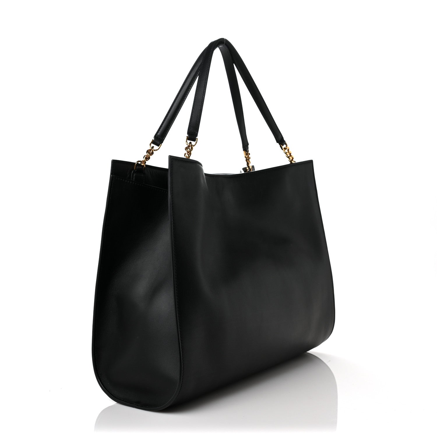 Salvatore Ferragamo Calfskin Gancini Trifolio Tote Bag Black 3 of 10