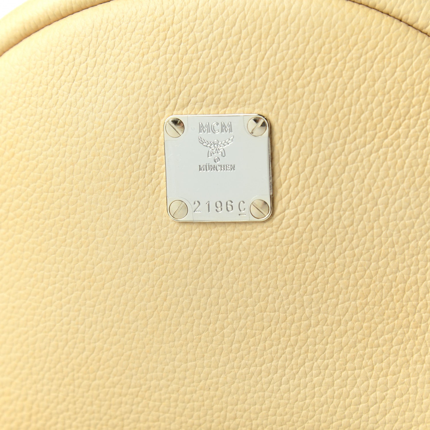 MCM Calfskin Visetos Small Backpack Beige 9 of 9