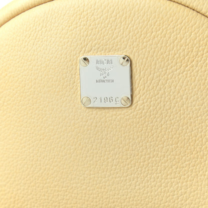 MCM Calfskin Visetos Small Backpack Beige 9 of 9