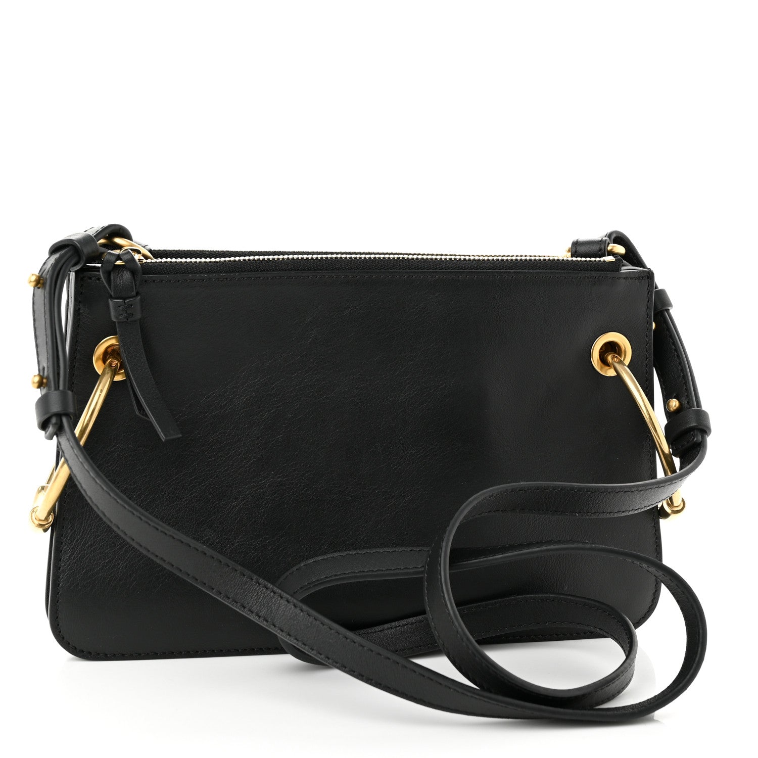 Chloe Calfskin Suede Mini Roy Bag Black 3 of 9