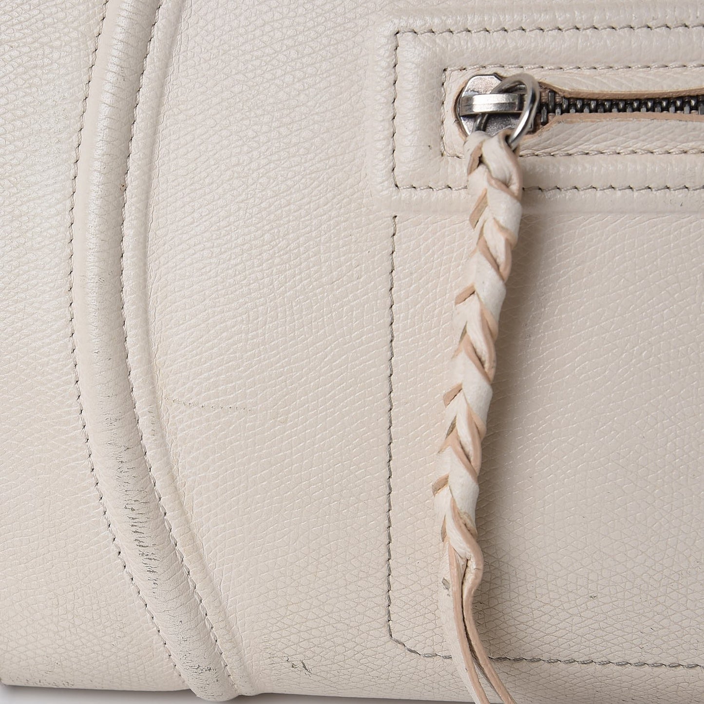 Grained Calfskin Medium Phantom Luggage Cream