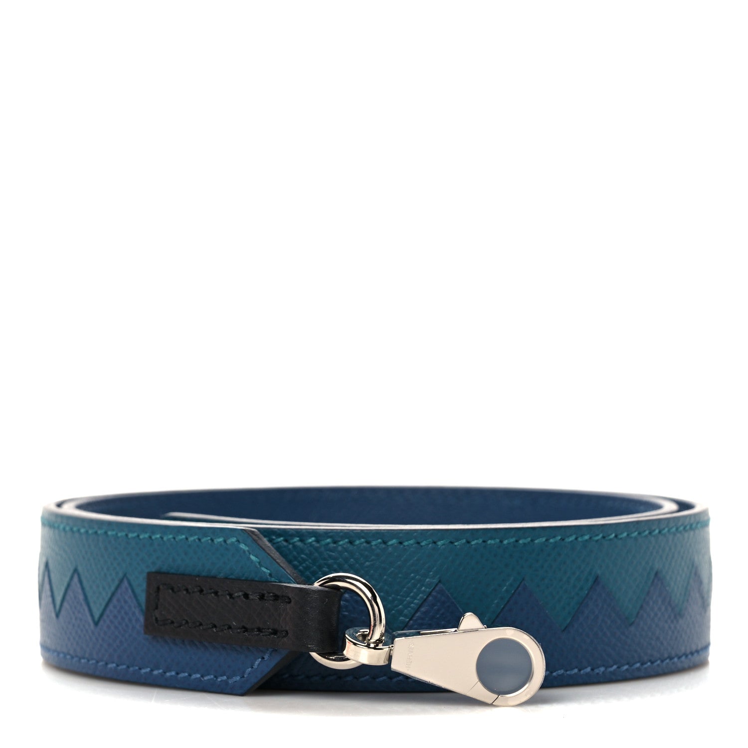 Hermes Epsom 30mm Tressage Au Galop Shoulder Strap Deep Blue Vert Bosphore 1 of 6