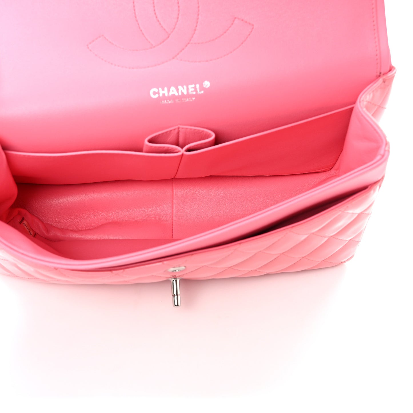 Patent Quilted Jumbo Double Flap Pink