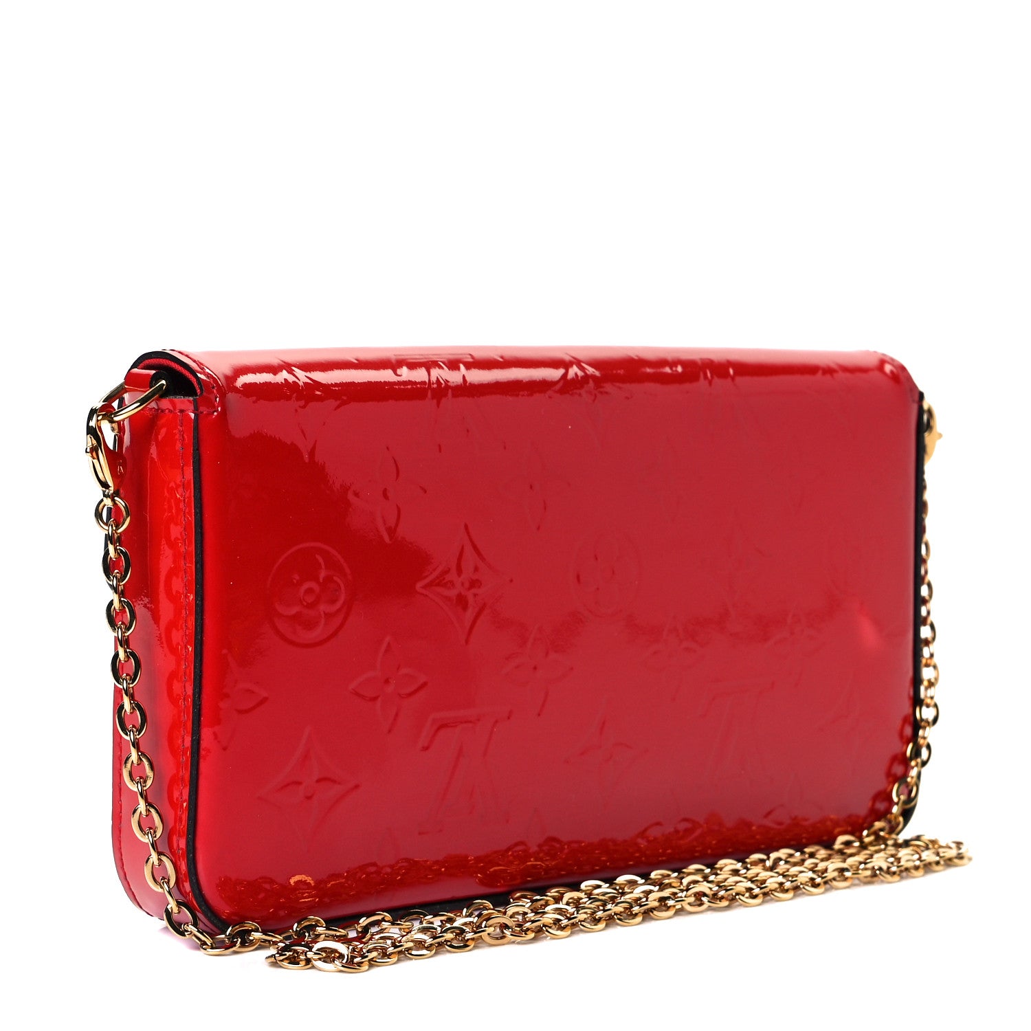 Louis Vuitton Vernis Felicie Pochette Chain Wallet Cherry 3 of 10