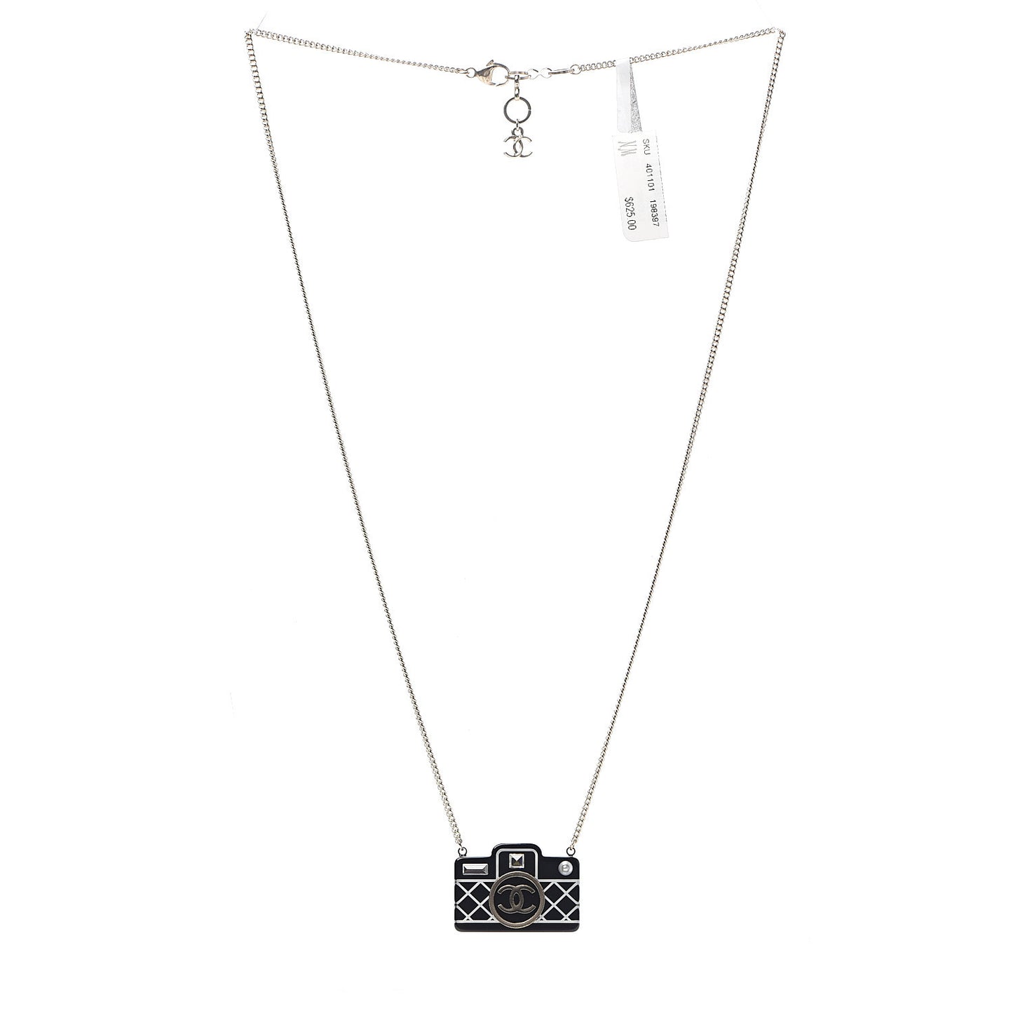 Resin Camera CC Necklace Black Gold