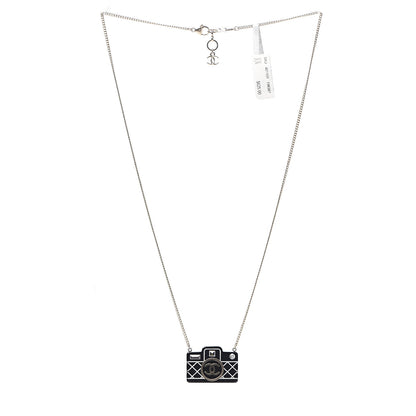 Chanel Resin Camera CC Necklace Black Gold 2 of 4