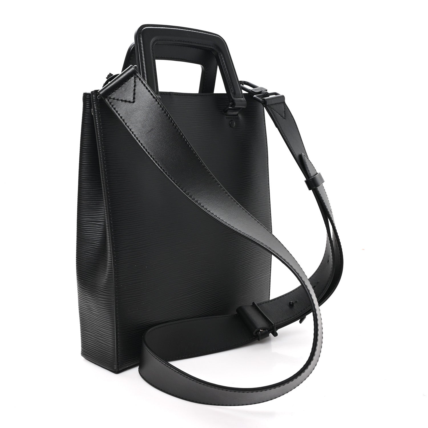 Louis Vuitton Epi Sac Plat Fold Bag Black 3 of 9