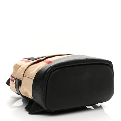 Burberry Econyl Logo Print Check Childrens Nico Backpack Archive Beige 3 of 10