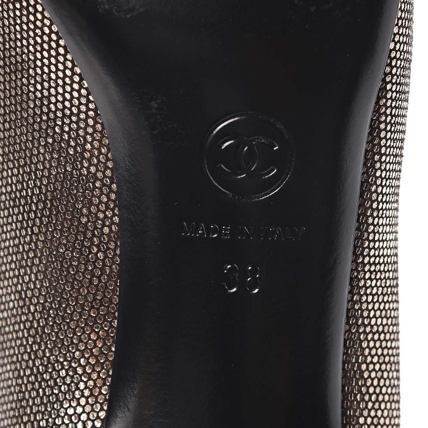 Metallic Fabric CC Cap Toe Pumps 38 Silver Black