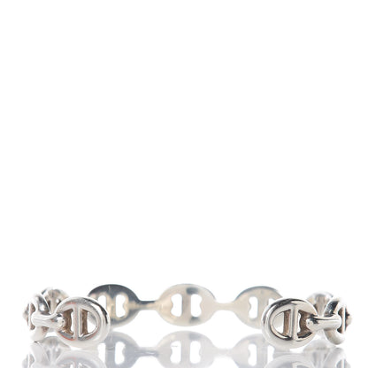 Hermes Sterling Silver MM Chaine d'Ancre Enchainee Cuff Bracelet LG 6 of 11