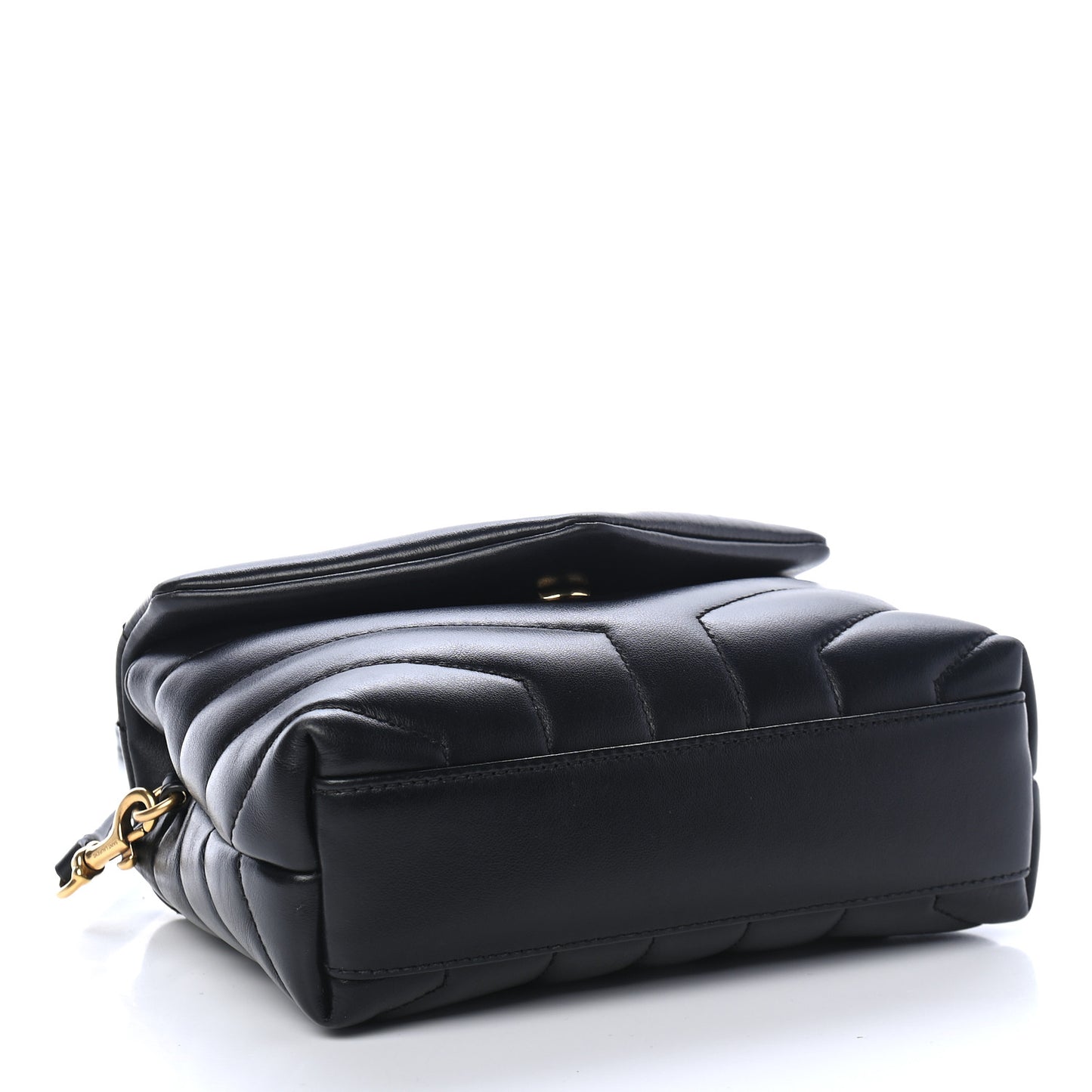 Calfskin Y Quilted Monogram Toy Loulou Crossbody Bag Black