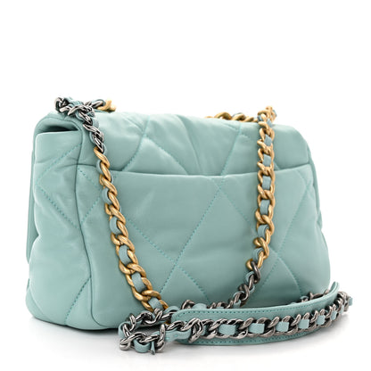 Chanel Lambskin Quilted Medium Chanel 19 Flap Light Blue 3 of 9