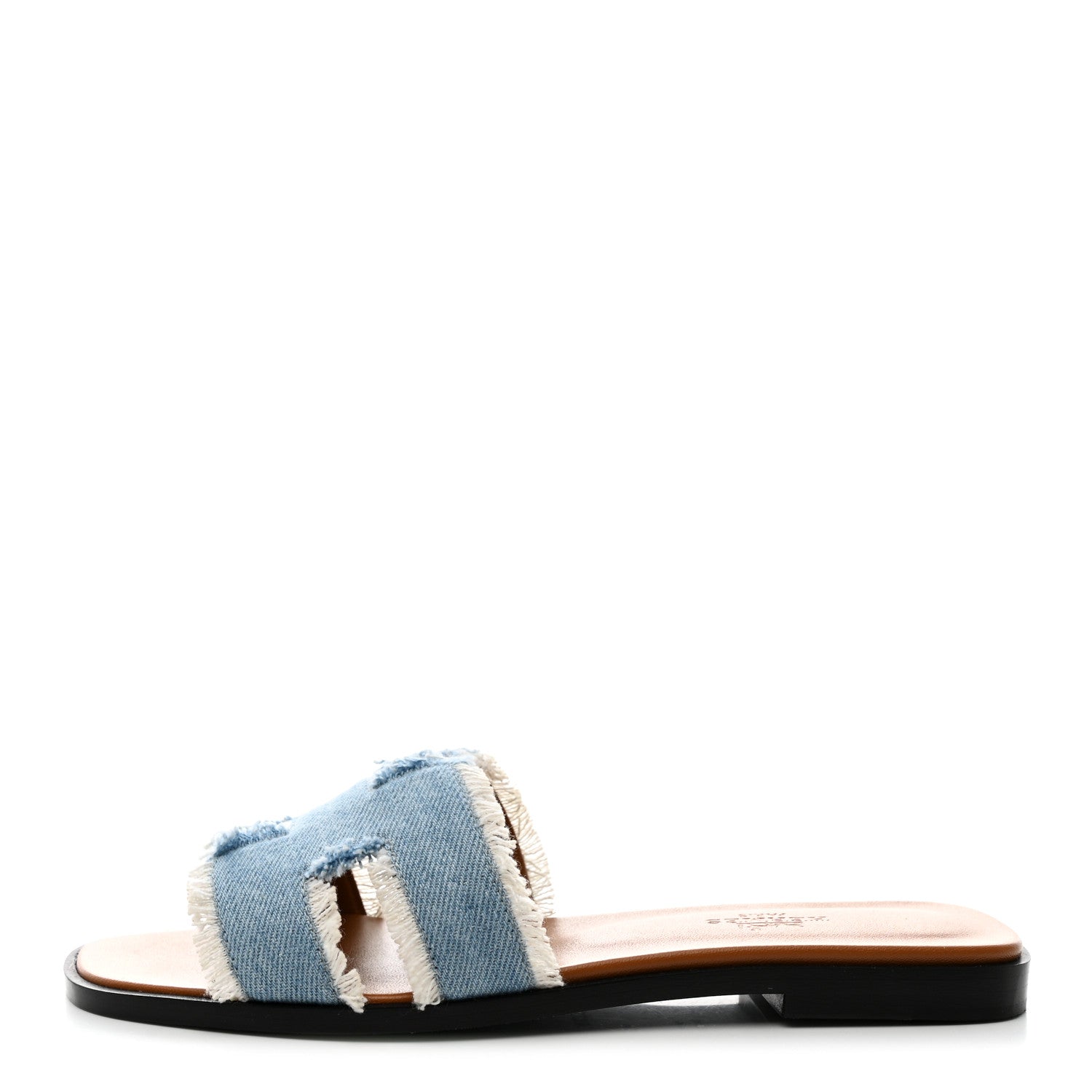 Hermes Denim Oran Fringe Sandals 36 Bleu Clair 1 of 12