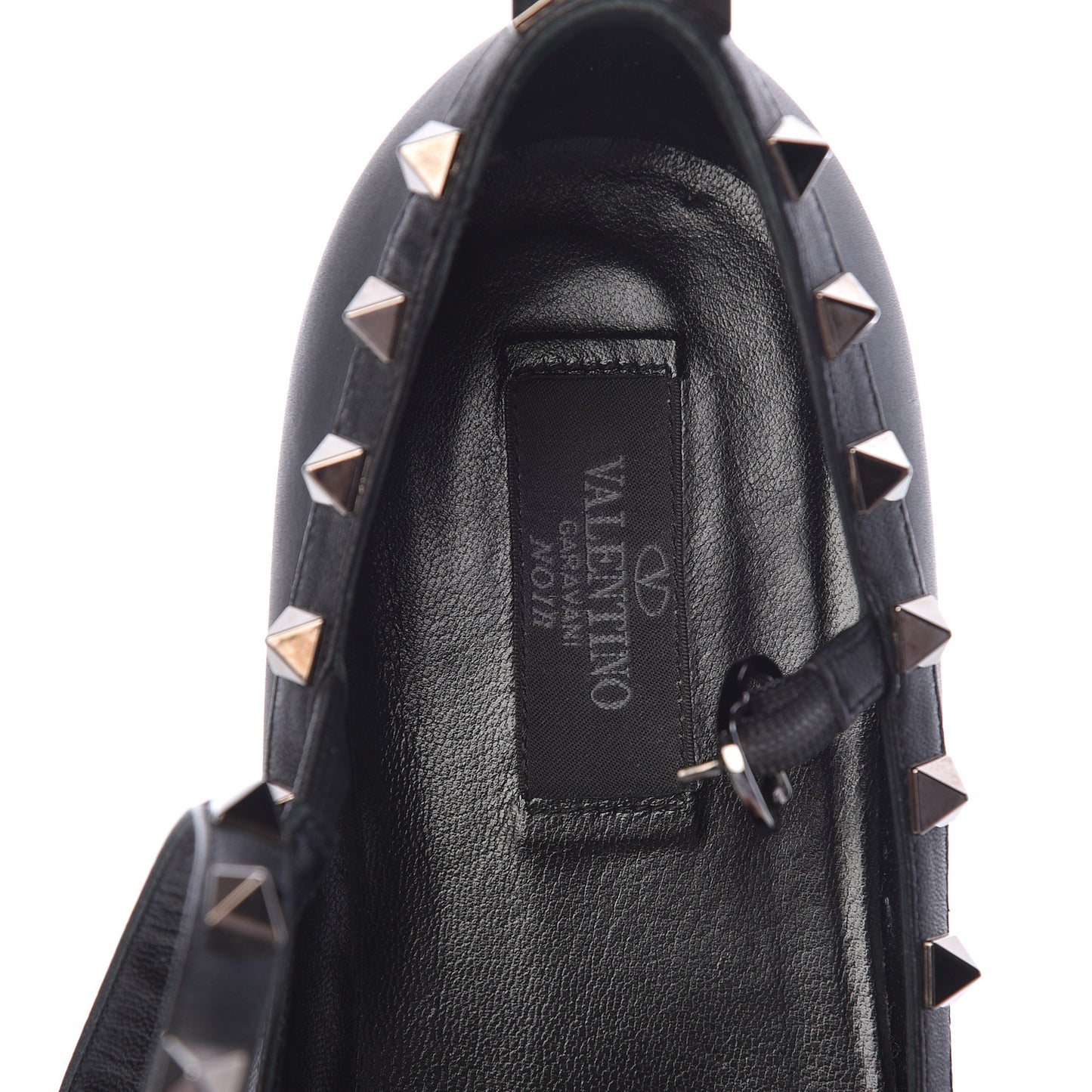 Nappa Rockstud Cage Ballerina Flats 41 Black