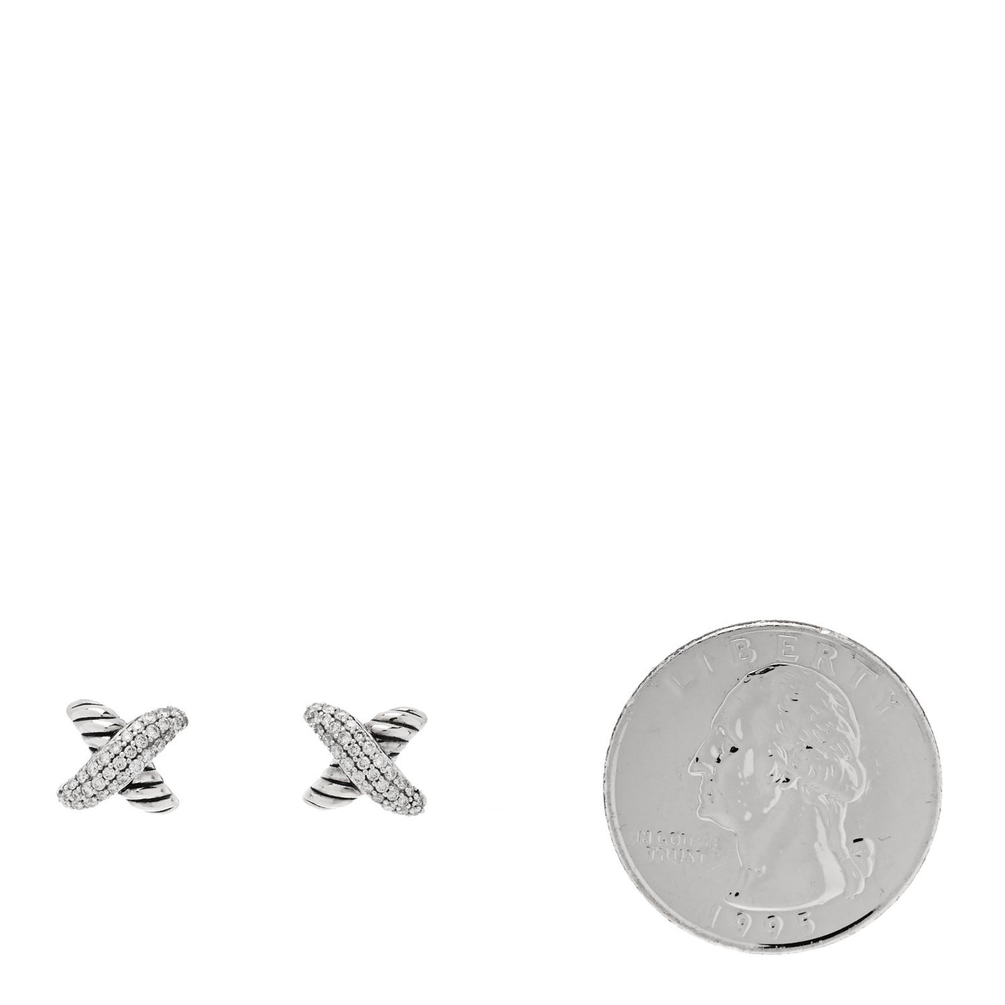 Sterling Silver Diamond 8mm X Earrings
