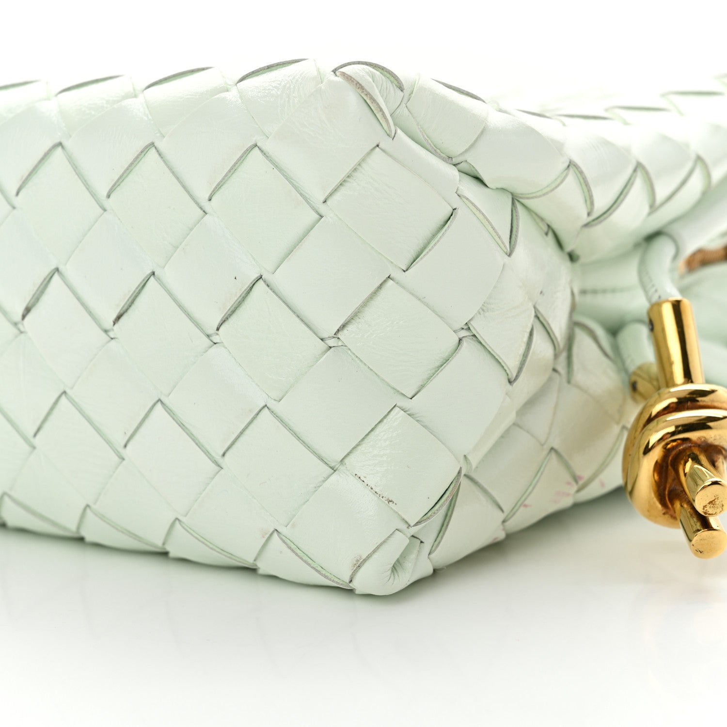 Bottega Veneta Polished Patent Intrecciato Knot Small Loop Camera Bag Glacier Muse 9 of 12