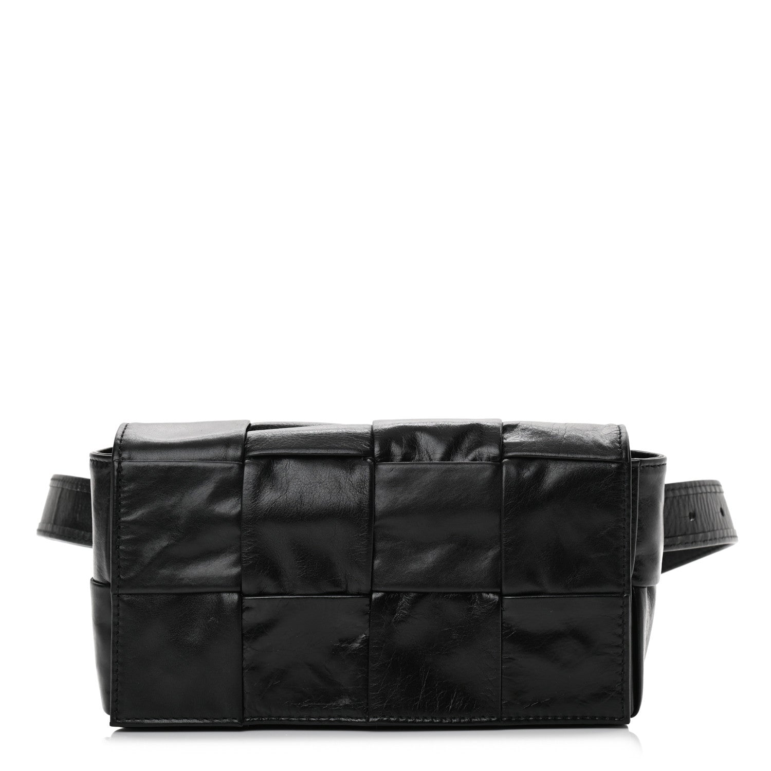 Bottega Veneta Paper Calfskin Intrecciato Cassette Belt Bag Black 1 of 11