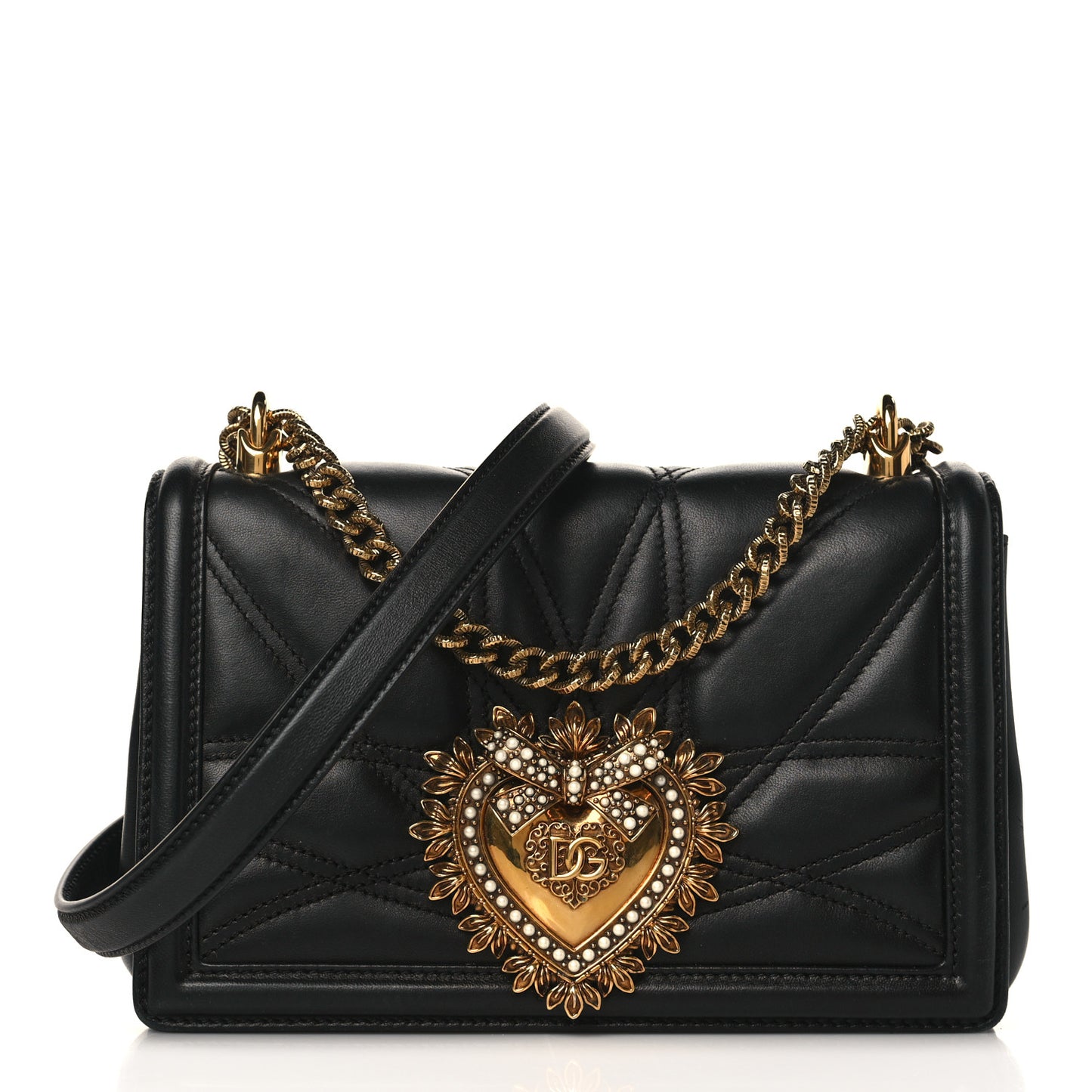 Calfskin Medium Devotion Crossbody Bag Black