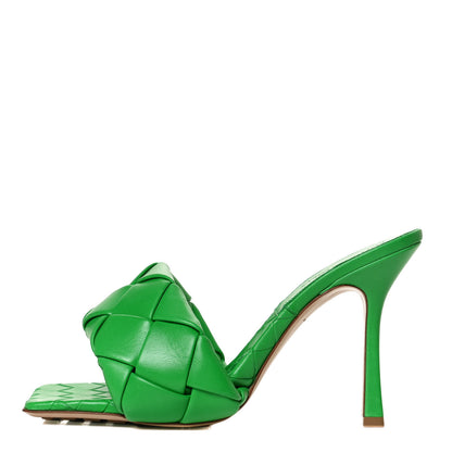 Bottega Veneta Nappa Maxi Intrecciato Lido 90mm Mule Sandals 41 Grass 1 of 10