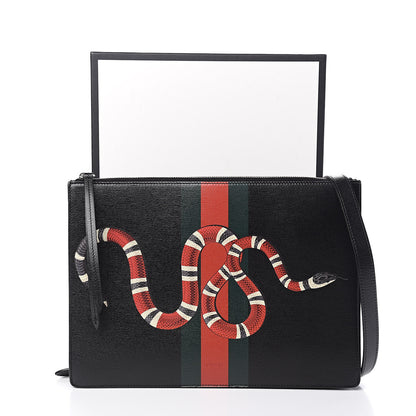 Gucci Calfskin Kingsnake Print Messenger Black 14 of 14