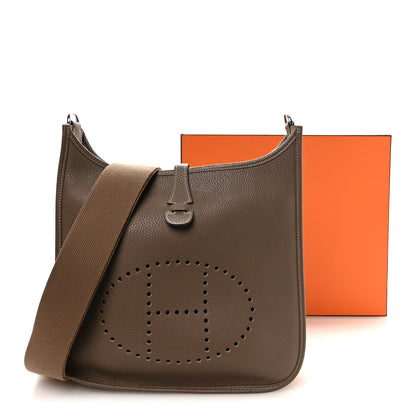 Hermes Taurillon Clemence Evelyne III PM Etoupe 11 of 11