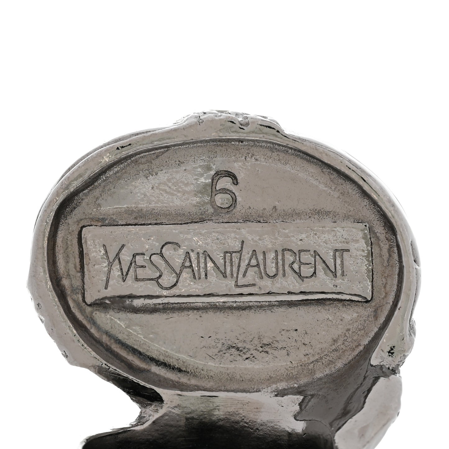 Glass Cabochon Arty Ovale Ring 6 Gunmetal Black