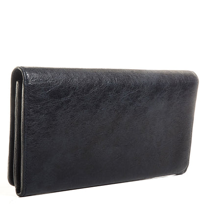 Balenciaga Agneau Classic Hardware Money Wallet Dark Night 3 of 11