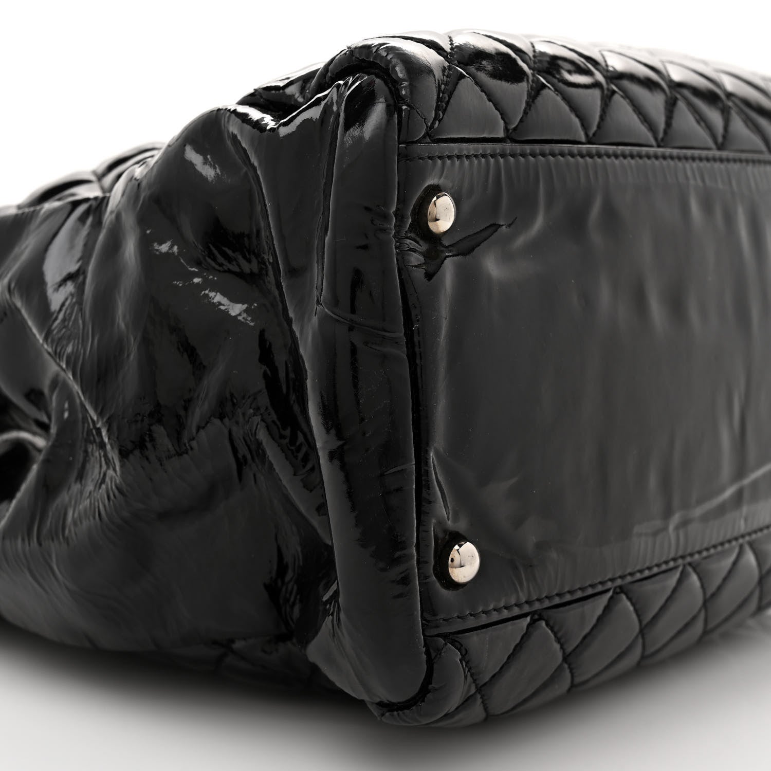 Chanel Patent Quilted Large Shopping Tote Black 9 of 18