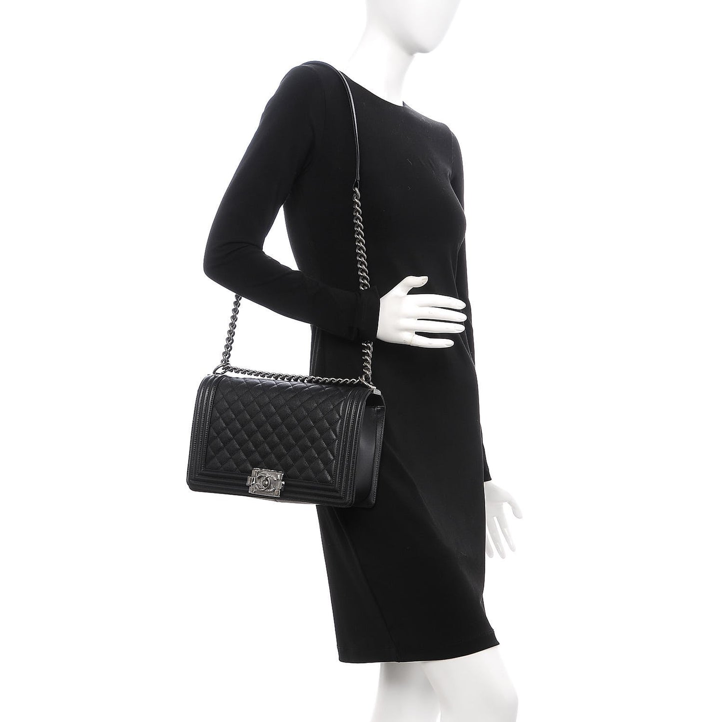 Caviar Quilted New Medium Boy Flap Black
