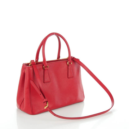 Prada Saffiano Small Galleria Double Zip Tote Fuoco 3 of 8