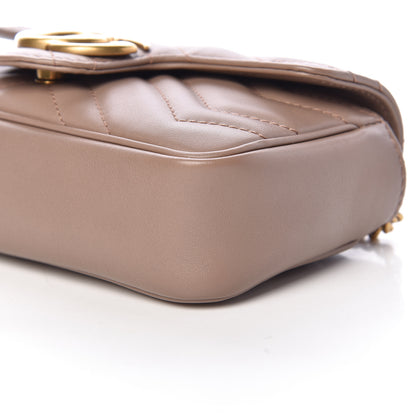 Gucci Calfskin Matelasse Super Mini GG Marmont Shoulder Bag Porcelain Rose 9 of 11