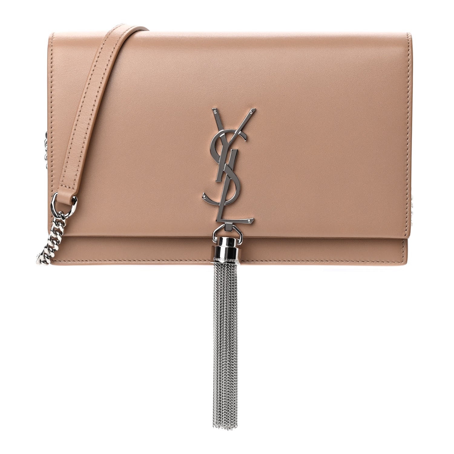Saint Laurent Smooth Calfskin Classic Monogram Kate Tassel Satchel Beige 1 of 4