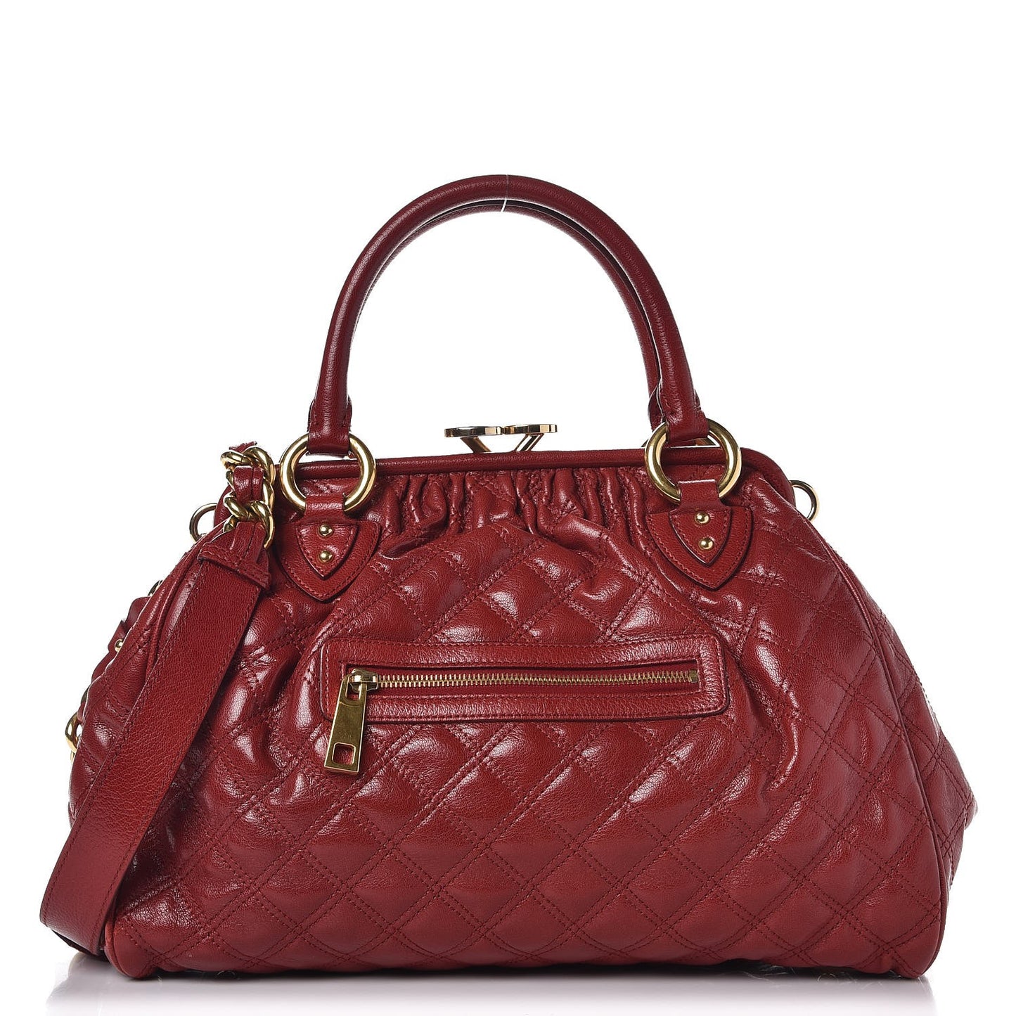 Calfskin Quilted Stam Red