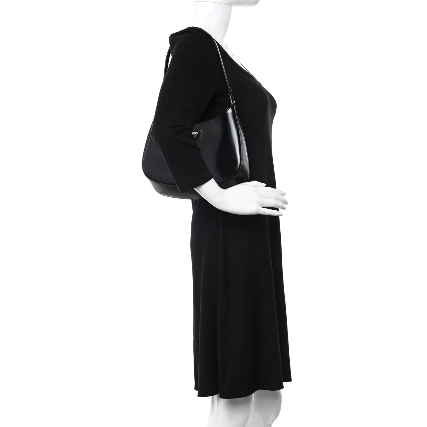 Spazzolato Cleo Shoulder Bag Black