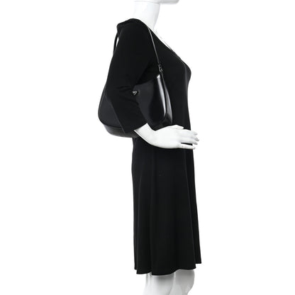 Prada Spazzolato Cleo Shoulder Bag Black 3 of 9