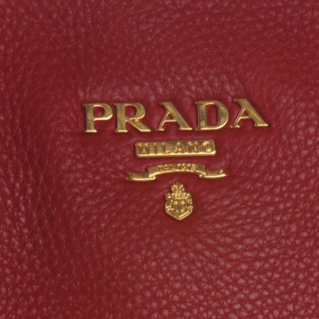 Prada Vitello Daino Tote Rosso 5 of 8