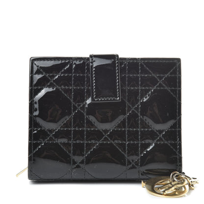 Christian Dior Patent Cannage Lady Dior Eden Wallet Black 1 of 10