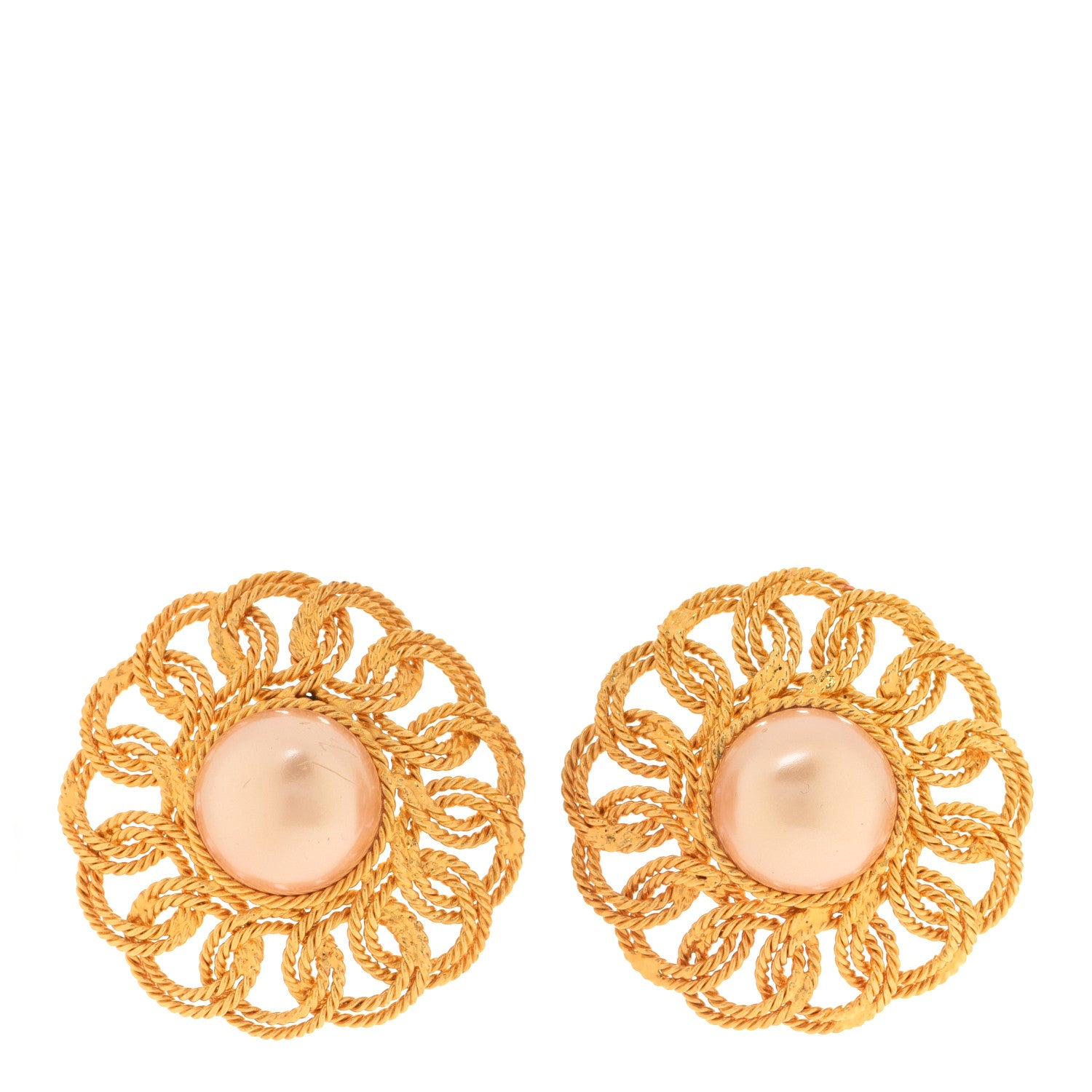 Chanel Pearl Clip On Earrings Gold 1 of 4