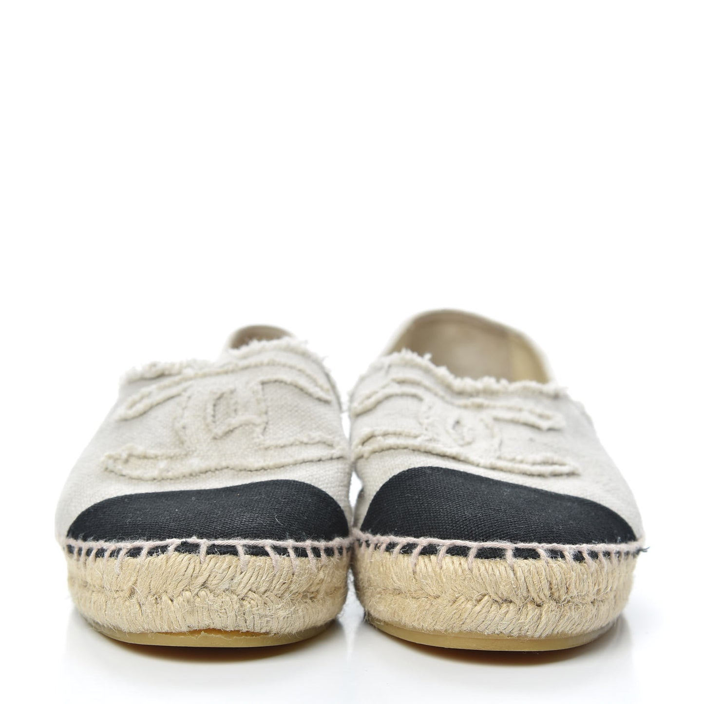 Linen CC Espadrilles 39 Beige Black