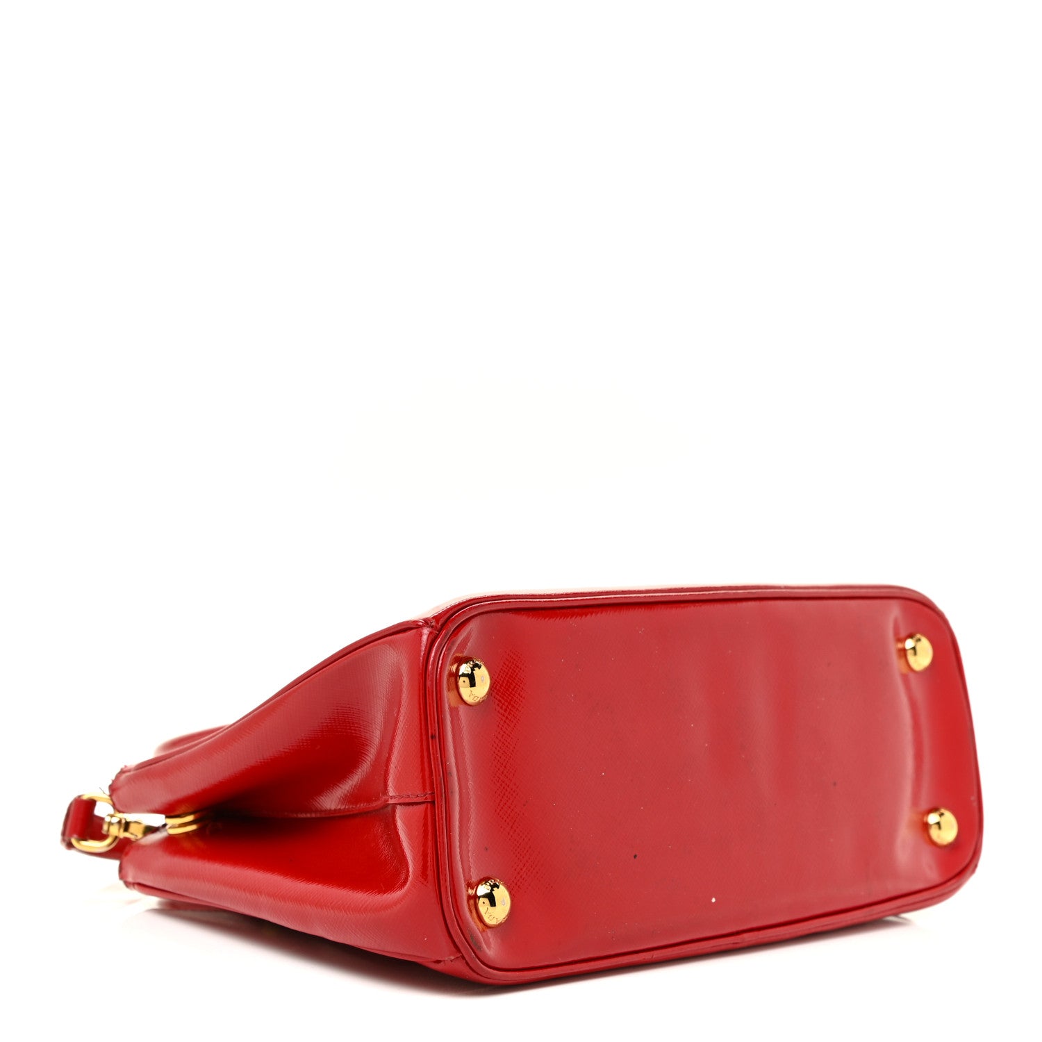 Prada Saffiano Vernice Mini Galleria Double Zip Tote Rosso 4 of 30