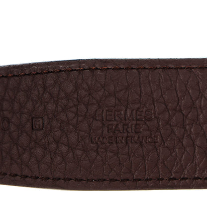 Hermes Box Togo 32mm H Belt 90 Black Chocolate 8 of 11
