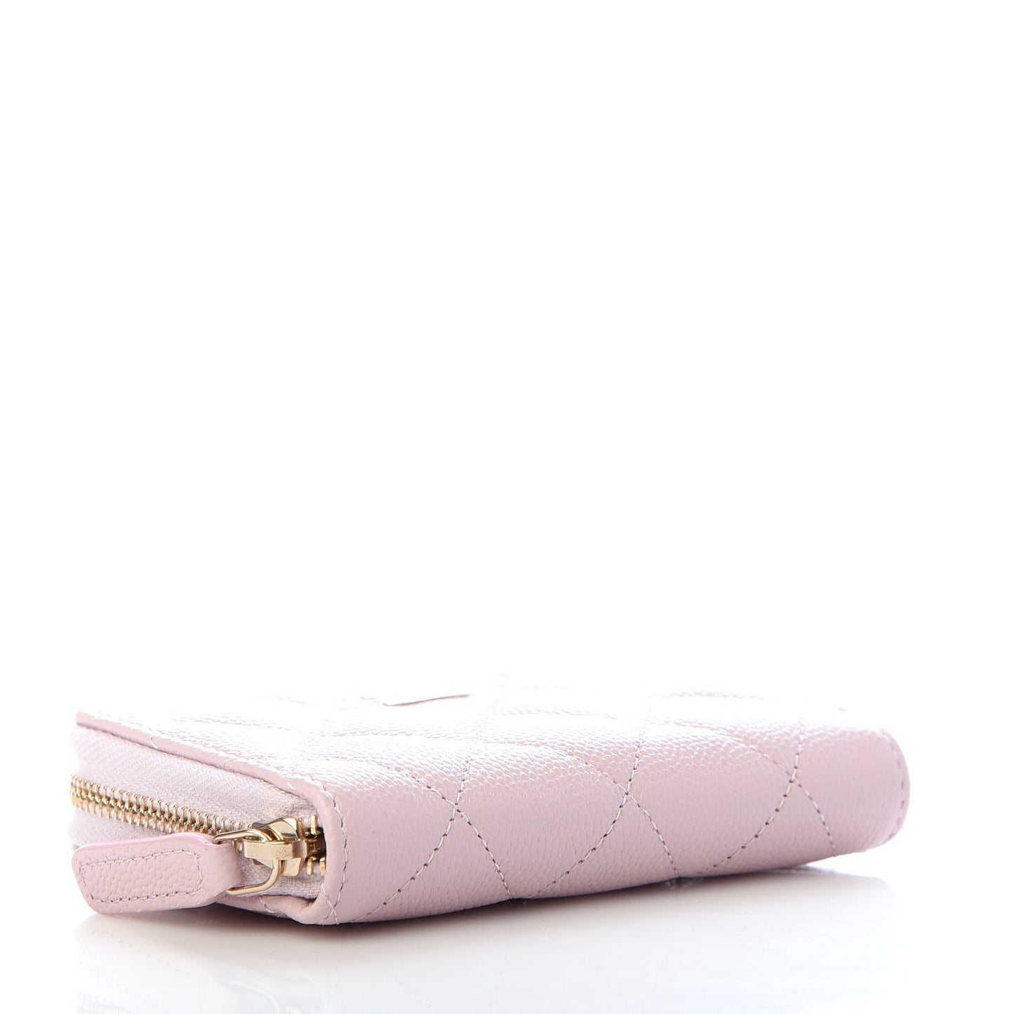Caviar Quilted Zip Coin Purse Light Pink
