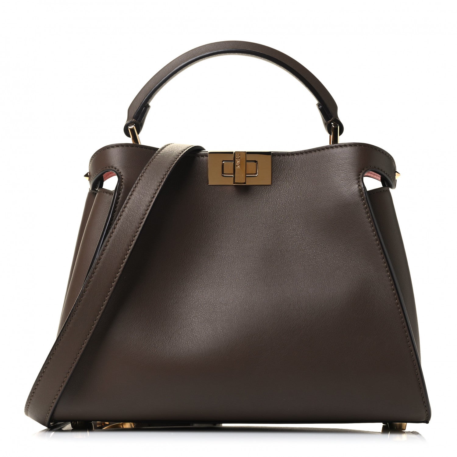 Fendi Vitello Tahiti Burro Bi-Color Medium Peekaboo Iconic Essentially Satchel Maya Camelia Confetto 1 of 4
