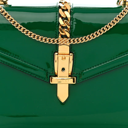 Gucci Mousse Top Patent Small Sylvie 1969 Top Handle Bag Emerald 8 of 10