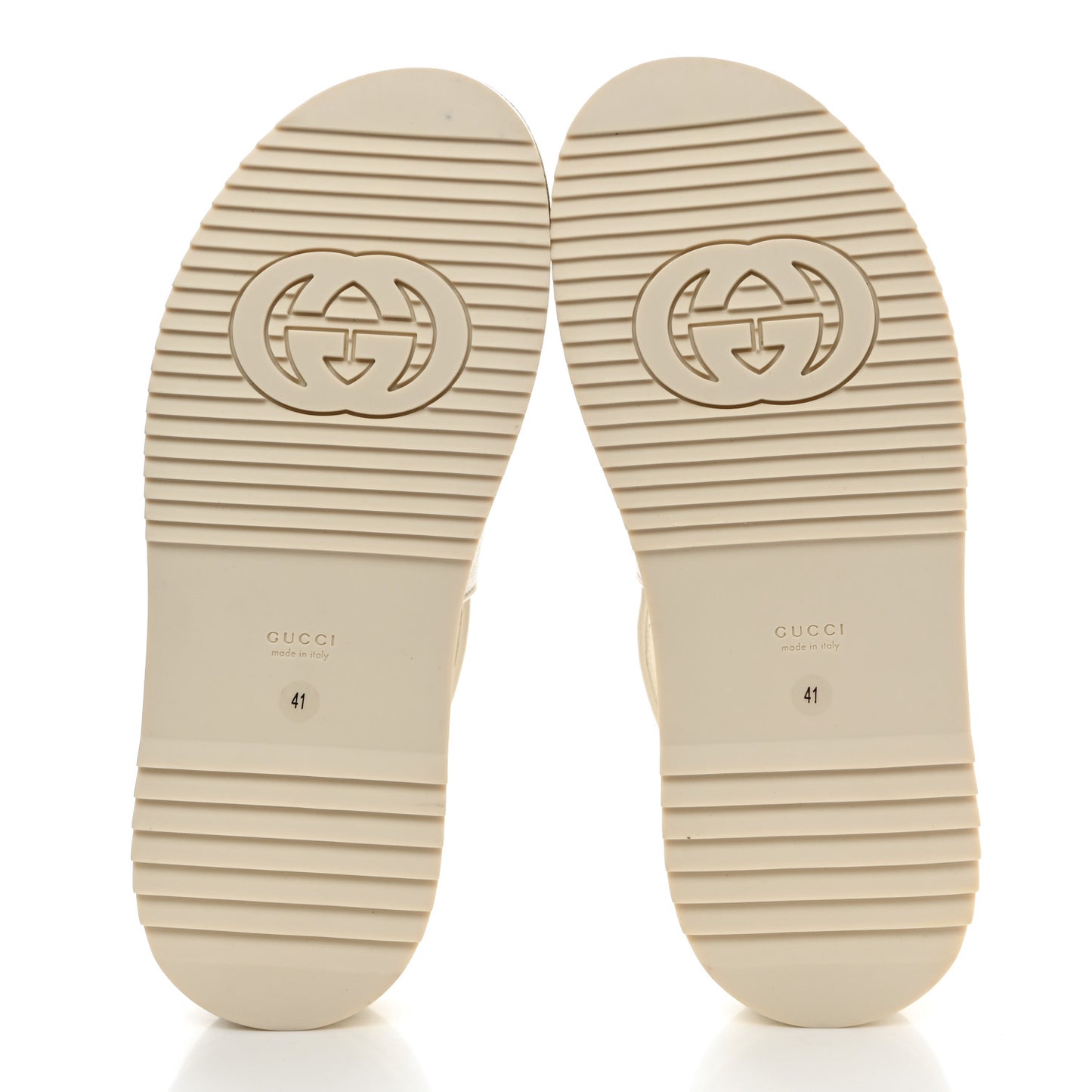 GG Supreme Monogram Granada Kid Angelina Platform 35mm Slingback Sandals 41 White Mystic White