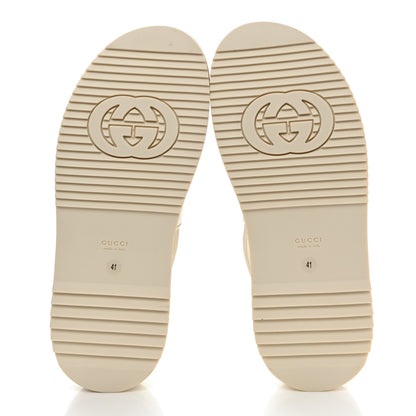 Gucci GG Supreme Monogram Granada Kid Angelina Platform 35mm Slingback Sandals 41 White Mystic White 5 of 10